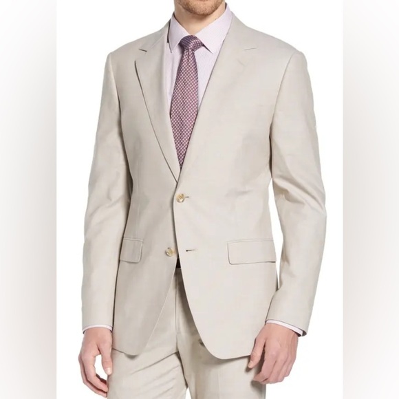 Bonobos Other - Bonobos Slim Fit Chambray Cotton Blazer Jacket in Sand Beige Sz 38R